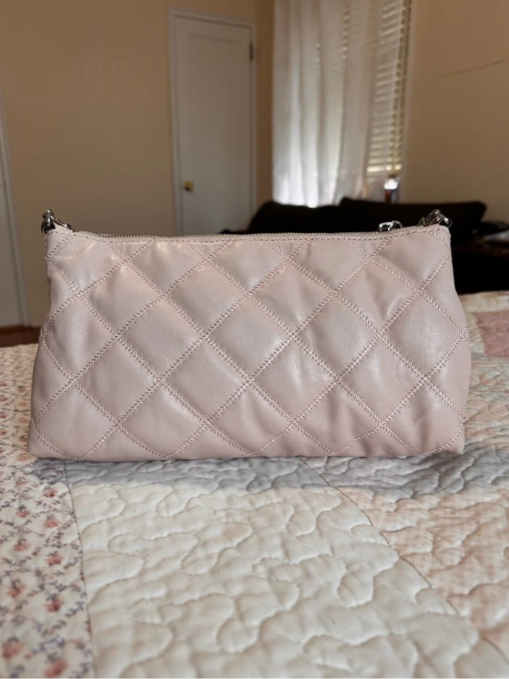 Tory Burch Willa Zip Shoulder Bag Soft Pink